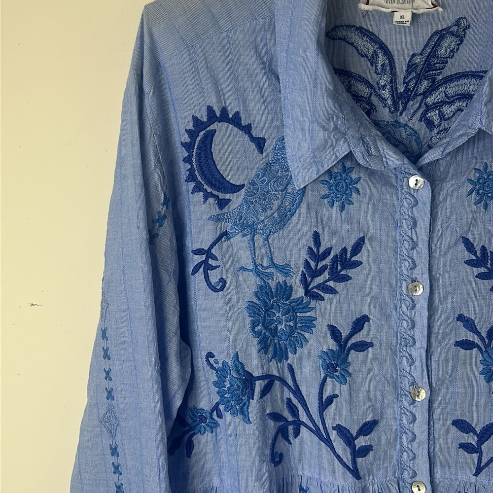 JOHNNY WAS TARRA TIERED SHIRT TUNIC Size XL - Picture 15 of 16